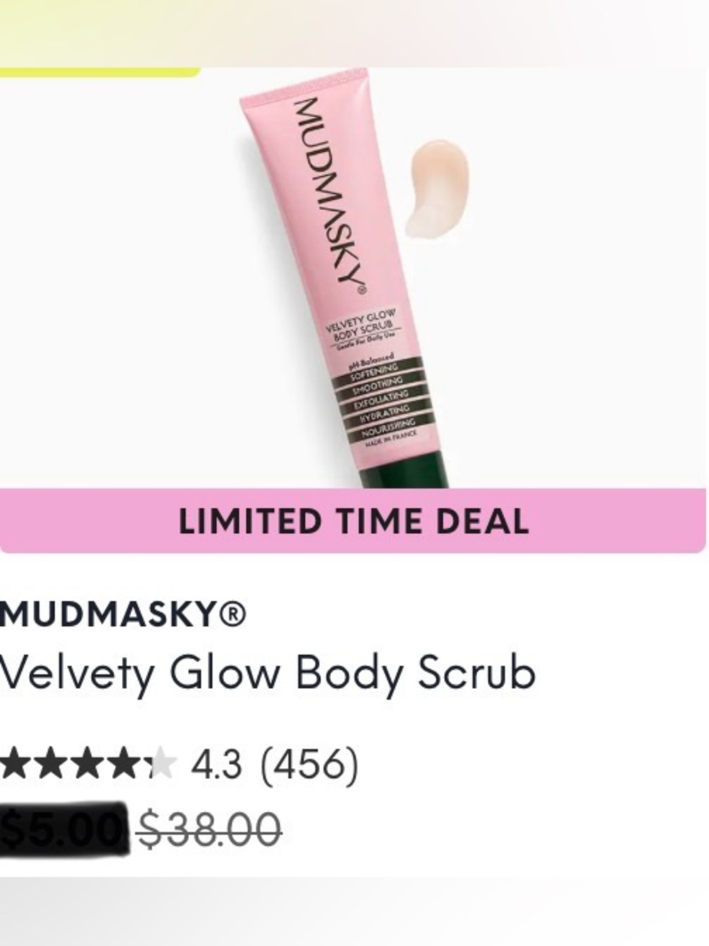 MUDMASKY Velvety Glow Body Scrub - Pink